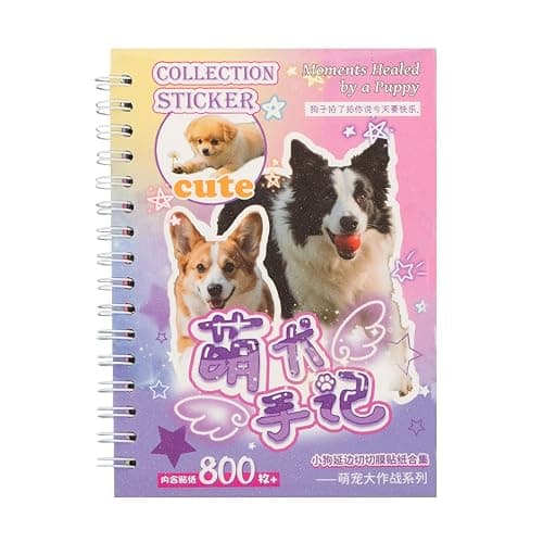 ZHIJIANHZ Dog Sticker Book with Meme Stickers 30 Pages Over 800 Die Cut Stickers with 3 Coating Types for Scrapbook Journal and Planner Sticker Album with Premium Art Paper and Cute Design - Image 1