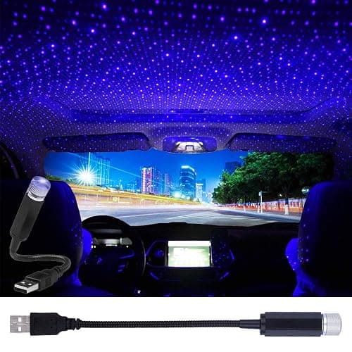 LEDCARE USB Star Projector Night Light, Portable Adjustable Romantic Interior Roof Lights Star Lamp Projector Decorations for Car, Ceiling, Bedroom (Violet Blue) - Image 1