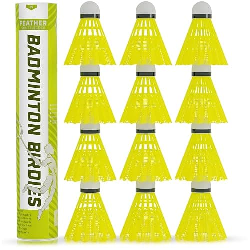 Badminton Birdies - Plastic Bedminton Shuttlecocks White or Yellow for Baseball/Softball Batting Training - Backyard Sports Games Shuttle Balls for Indoor and Outdoor Matches - Image 1