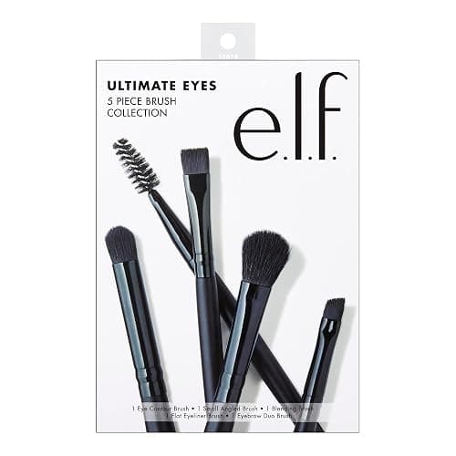 e.l.f. Ultimate Eyes 5 Piece Brush Collection, Makeup Brushes For Eyeliner, Eyeshadow, Brows & more, Vegan & Cruelty-Free - Image 1