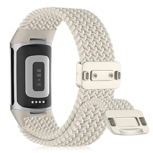 SumRioo Strap Compatible with Fitbit Charge 6/5, Nylon Woven Elastic Magnetic Band for Fitbit Charge 6/5 - Image 1