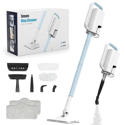 7-in-1 Steam Mop, 1200W Rotated Steam Cleaner for Home, 2 Modes, 400ML Removable Tank, 23FT Power Cord, 2 Pads, Multi-Surface Steamer for Hard Floor, Laminate Floor, Tiles Cleaning (Light Blue) - Image 1