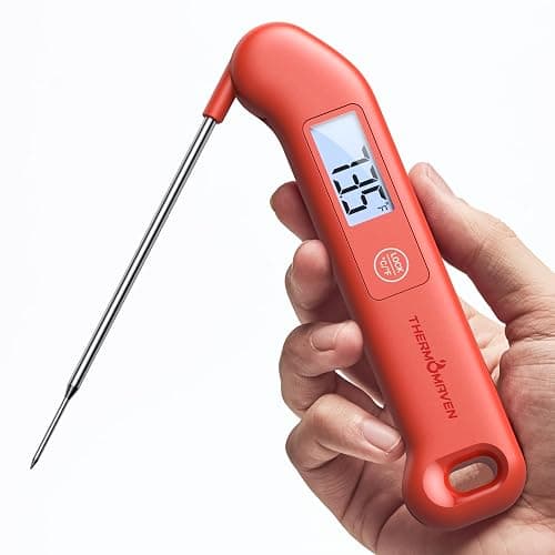 Professional Meat Thermometer Digital, Instant Read Food Thermometer for Cooking Grilling Air Fryer Griddle Probe Kitchen Gadgets Essentials BBQ Accessories Grill Gifts for Men Dad Fathers Day, Red - Red - Image 1