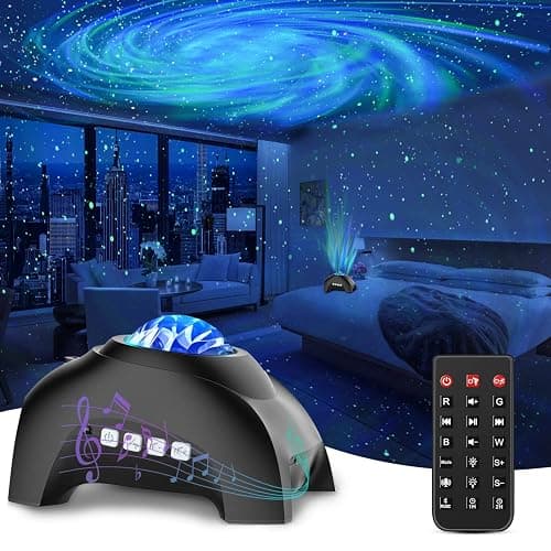 Star Projector, CIMELR Galaxy Projector with Music Bluetooth Speaker and White Noise,Night Light Projector with Remote Control,Northern Lights Aurora Projector for Home Decor,Bedroom,Ceiling (Black) - Image 1