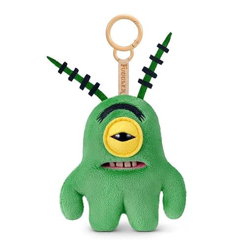 Fuggler SpongeBob 5-Inch Plush Keyring by ZURU, Funny Ugly Monster Bag Clip-on Stuffed Animal, Multiple Characters Available - Image 1
