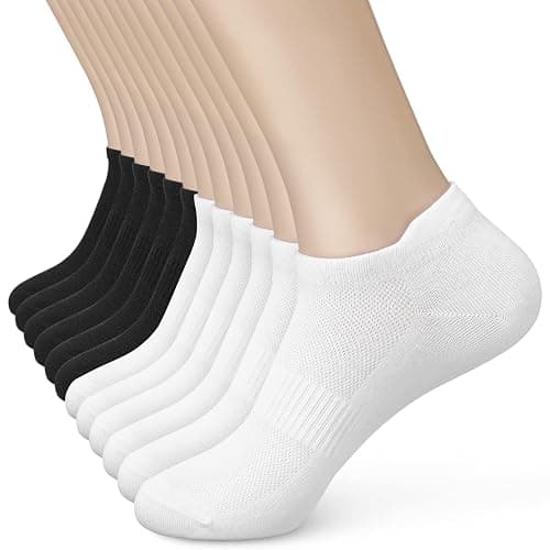 Women's Ankle Cotton Socks - Low Cut Athletic Running Soft Thin No Show White Socks With Tab 6 Pairs - Image 1