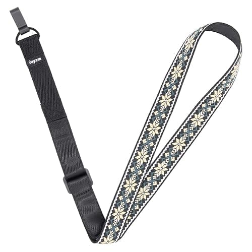 Rayzm Clip-on Ukulele Strap, Jacquard Weave Adjustable Cotton Button-Free Cross-Chest Neck Sling for Ukulele - Image 1