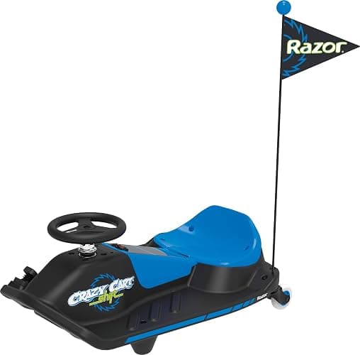 Razor Crazy Cart Shift Electric Go Kart for Kids Ages 6+ - 12V Drifting System, High/Low Speed Switch, Simplified Drifting, Riders up to 120 lbs, Black/Blue - Image 1