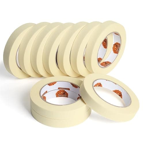 TAPEBEAR General Purpose Masking Tape Beige White 0.7" x 60Yards x 10Rolls | Painters Tape,Wall Painting,Labeling,DIY Arts Crafts,Home Office School Projects - Image 1