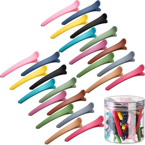 Geosar 24 Pcs Hair Sectioning Clips, Duck Billed Accessories for Styling, Plastic Hair Clips with Container, 2.95 Inch, Colorful, for Women(Colorful) - Image 1