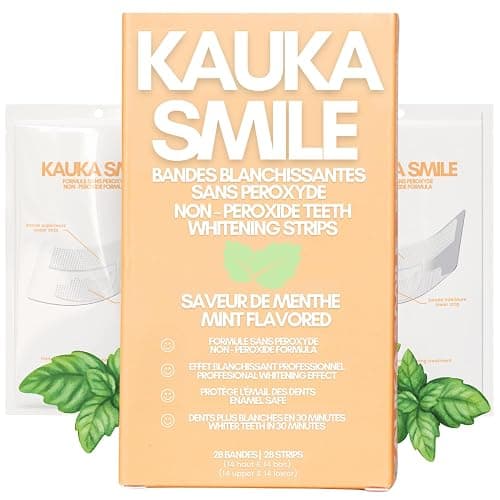 Kauka Smile Peroxide-Free Teeth Whitening Strips - Pain-Free Sensitivity-Free Whitening Gel for Bright White Teeth - Better for You - Pack of 28 Strips, 14 Treatments - Image 1