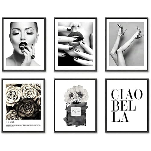 Fashion Black and White Wall Art Prints Glamour Photography Perfume Inspirational Quote Canvas Print Poster Gallery Retro Vintage Beauty Room Bedroom Wall Decor (8"x10" UNFRAMED) - Image 1