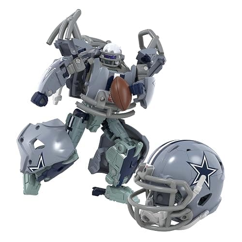 Transformers NFL Dallas Cowboys Starblitz 5.5-Inch Action Figure Changes from Robot to Helmet, Football Toys for Ages 8+ - Image 1