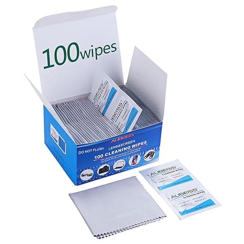 Pre-Moistened Lens Wipes ALIBEISS Screen Wipes for Glasses, Camera,Tablets, Smartphone, Screens and Other Delicate Surfaces,Pack of 100 - Image 1