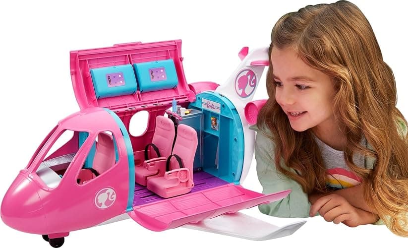 Barbie Dreamplane Airplane Toys Playset with 15+ Accessories Including Puppy, Snack Cart, Reclining Seats and More (Amazon Exclusive) - Image 1