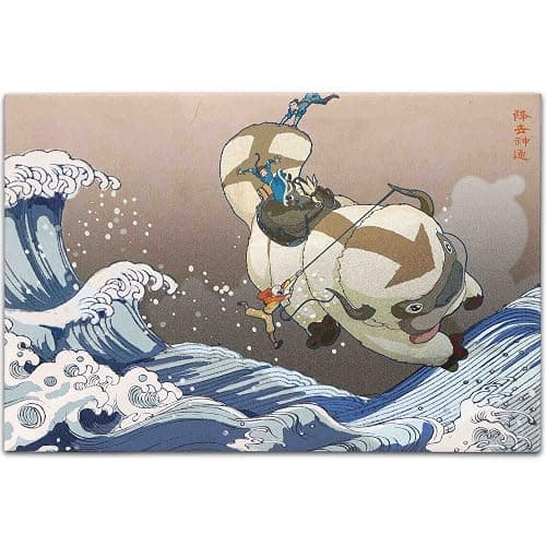 Open Road Brands Nickelodeon Avatar: The Last Airbender Appa Sea Scene Gallery Wrapped Canvas Wall Decor - Avatar Wall Art for Home Decorating - Image 1