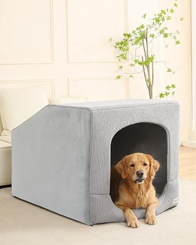 Hovicaed Indoor Dog House for Extra Large Medium Small Sized Dogs - Dog Tent with Washable Removable Cover, Pet Orthopedic Dog Cave Bed Egg-Crate Foam Cushion, Inside Dog House Large Space(XXL) - Image 1