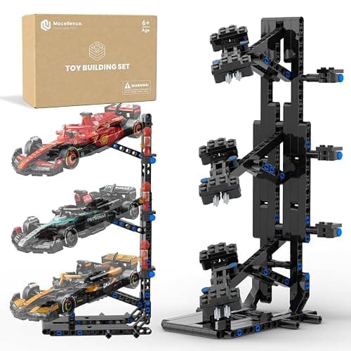 Mocellence Display Stand for Lego Speed Champions Formula 1 Race Car, Stand for F1 Car 66802 77242 77243 77244 77245 77246 77247 77248 77249 77250 77251 and other 8-stud car, Building Kit for Kid 6+ - Image 1