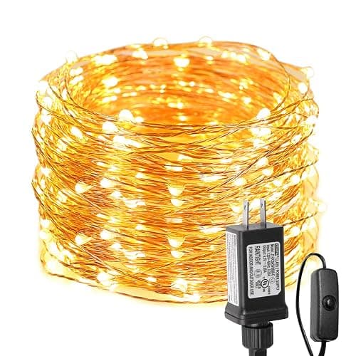 LE Fairy Lights Plug in, 20M 66ft Waterproof String Lights Indoor, Copper Wire, 200 LEDs, 3000K Warm White LED String Lights for Bedroom Decoration, Patio, Wedding, Party, Christmas - Image 1