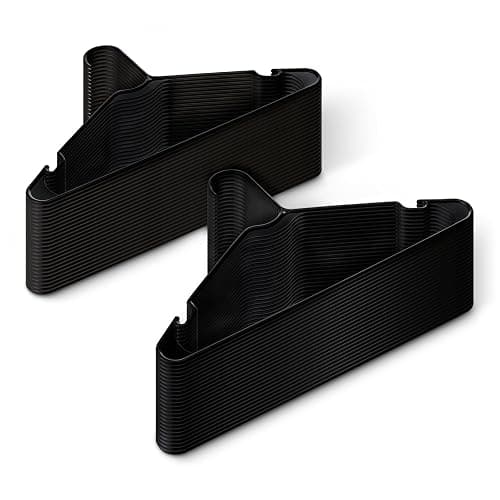 Amazon Basics Space Saving Plastic Clothes Hangers, Sturdy Closet Organizer for Shirts and Jackets, Adult Size, Black, 50-Pack - Image 1