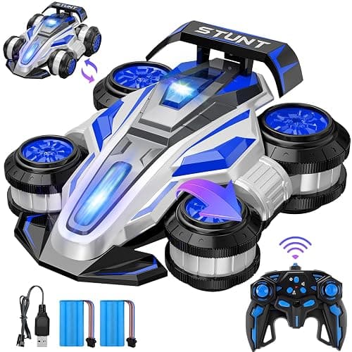 ZSYMIMRC High-Speed Drift RC Stunt Deformation Car, 360-Degree Rotating Transforming RC Car, Birthday Gift for Boys and Girls Aged 6-16 - Blue - Image 1