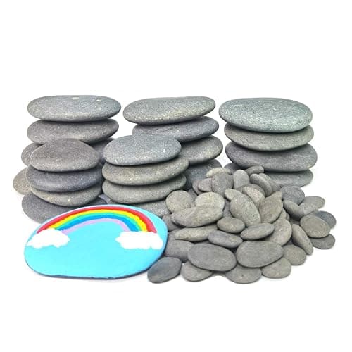 lifetop 120PCS Painting Rocks, DIY Rocks Flat & Smooth Kindness Rocks for Arts, Crafts, Decoration, Medium/Small/Tiny Rocks for Painting,Hand Picked for Painting Rocks… - Image 1