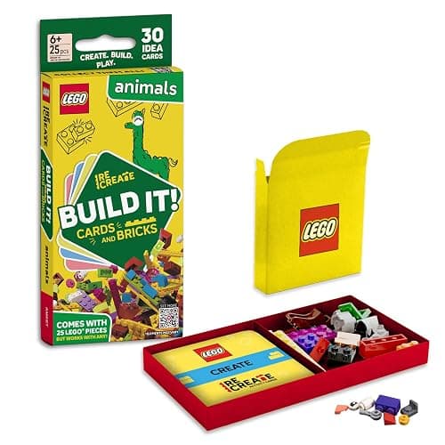 LEGO Recreate Activity Cards – Animals | Creative Building Game with 30+ Activity Cards & 25 LEGO Elements | Ages 6+ - Image 1