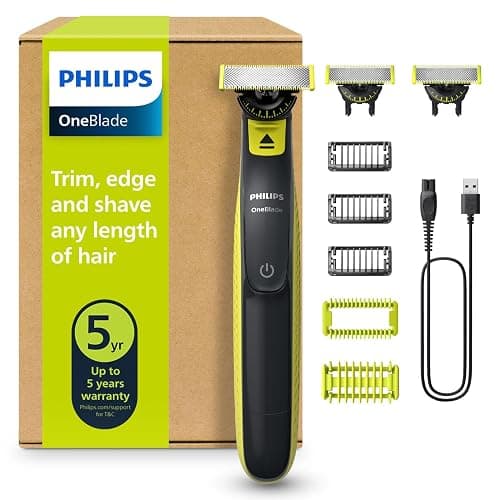 Philips OneBlade Hybrid 360 Blade Technology Electric Shaver for Face & Body, Beard Trimmer/Groomer with 3 x 360 Blade, 3 x Stubble Comb (1,3,5mm) & 1x Body Kit, Model QP2824/31 - Image 1