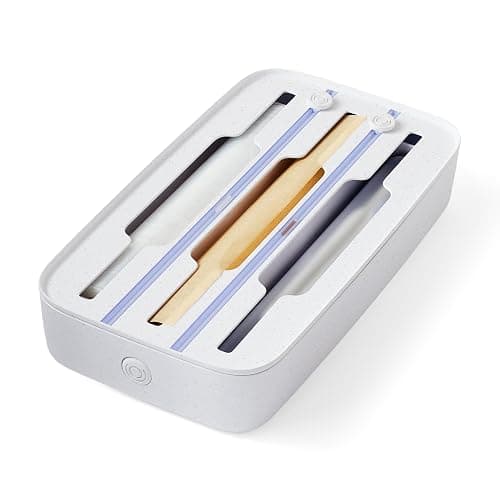 Wrap Dispenser, 3-in-1, Drawer Organizer for Foil, Plastic Wrap, Parchment and Wax Paper with Safety Cutters and Labels for Kitchen Organization - Image 1
