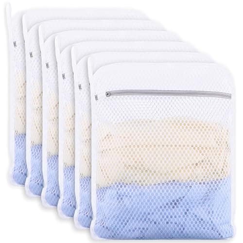 6-Pack Durable Honeycomb Mesh Laundry Bags for Delicates - 12x16 Inches Lingerie Bags for Washing Delicates with Sturdy Zippers, Protect Clothes in Washing Machine for Home, College & Dorm (Medium) - Image 1