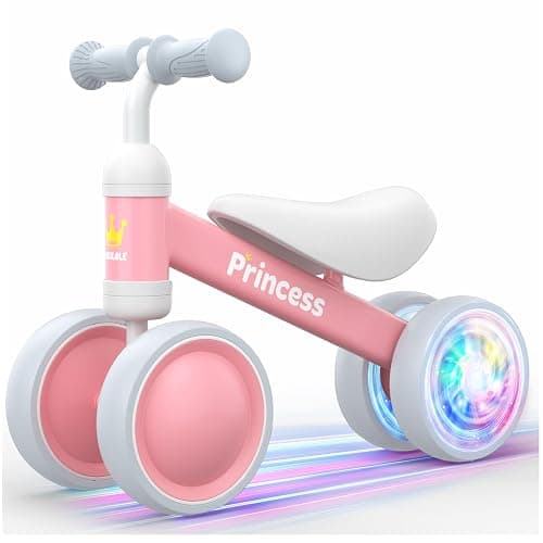 BEKILOLE Baby Balance Bike for 1 Year Old Girl Gifts, 12-24 Month Toddler Balance Bike, 4 Silent Wheels Pre-School First Ride On Toys, 1st Birthday Gifts - Image 1
