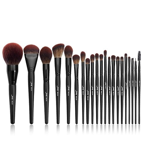 Jessup Makeup Brushes Set Professional 21Pcs Black Complete Collection, Synthetic Hair Mkae up Brushes, Powder Blending Foundation Highlight Contour Concealer Eyeshadow Eye liner Spoolie T271 - Image 1
