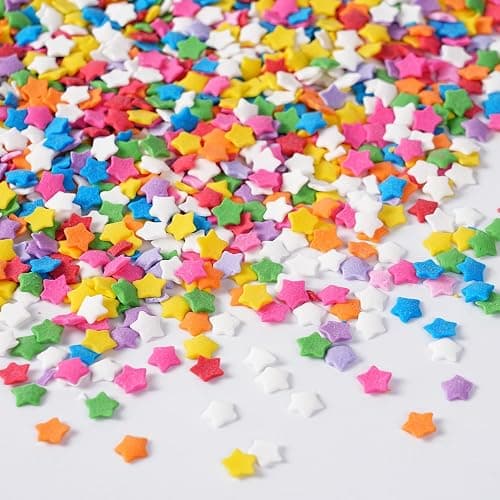 Star Sprinkles, Edible Confetti Sprinkles, 4.23oz Rainbow Sprinkle for Cake Decorating, Cupcakes, Baking, Donuts, Ice Cream Topper, and Cakecircle(120g) - Image 1