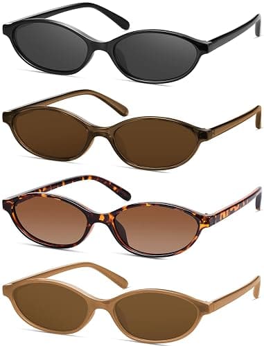 YMRFW Retro Oval Cat Eye Sunglasses for Women Y2k Designer Trendy Narrow Shades UV protection Sun Glasses - Image 1
