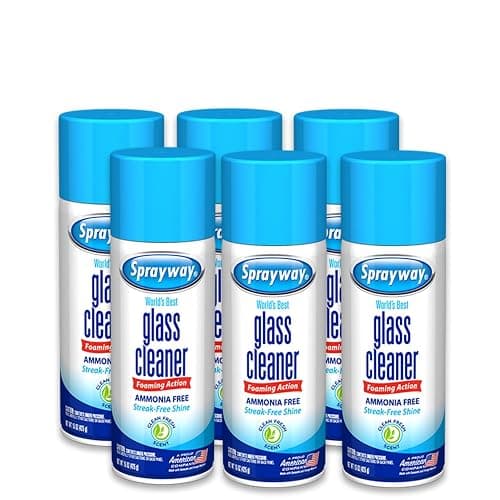 Sprayway Glass Cleaner Foaming Aerosol Spray, 15oz, Pack of 6 | Ammonia-Free, Streakless, Fast-Acting | Cleans & Polishes Glass Surfaces | Fresh Scent, Removes Fingerprints, Dust, Dirt, Smoke Film - Image 1