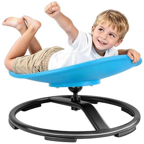 Pterying 21" L × 19" W Large Size Spinning Chair for Autistic Kids, Ages3+ | Autism Sensory Products, Sensory Toys Gifts for Kids with Autism & ADHD, Training Body Coordination, Azure Rounded Shape - Image 1
