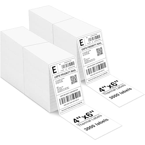 Bulk 4x6 Thermal Labels - 6000 Adhesive Labels | Smudge-Resistant & BPA-Free | Thermal Printer Compatible - Image 1