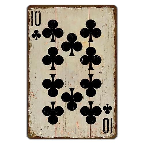 Vintage Poker Wall Decor Metal Sign Retro tin Sign Wall Decorative Signs for Man Cave Home Cafe Pub bar Shop 12x8 Inch Club 10 - Image 1