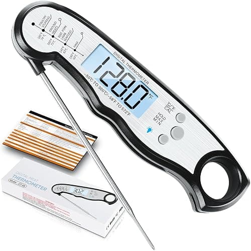 Digital Meat Thermometer, Waterproof Instant Read Food Thermometer for Cooking and Grilling, Kitchen Gadgets, Accessories with Backlight & Calibration for Candy, BBQ Grill, Liquids, Beef, Turkey… - Image 1