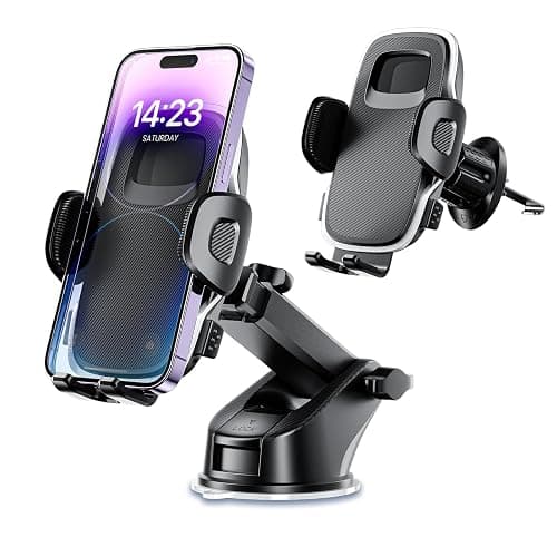 Phone Holders Car Dashboard/Windshield/Vent 3-in-1 Strong Suction Cup Phone Mount for iPhone 17/16/15/14, Samsung Galaxy S25/S24/S23, Thick Case Friendly 360° Rotation Hands-Free Stand - Image 1