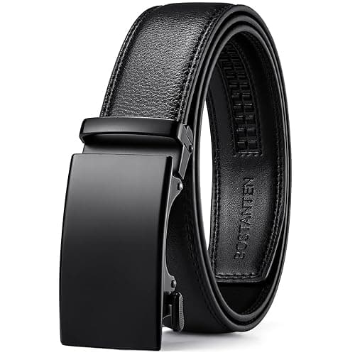 BOSTANTEN Mens Belt Leather Ratchet Belt For Men Dress and Casual with Adjustable Buckle, Trim to Fit - Image 1