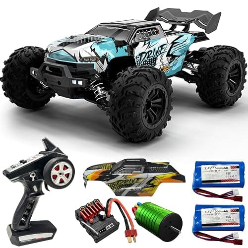 GAMRUXI 1:16 Scale Brushless RC Car - 50+ MPH High Speed All Terrain Off-Road Monster Truck for Adults & Teens 14+ | 2.4GHz, 2X LiPo Batteries, RTR | Hobby Grade Remote Control Vehicle(Blue) - Image 1