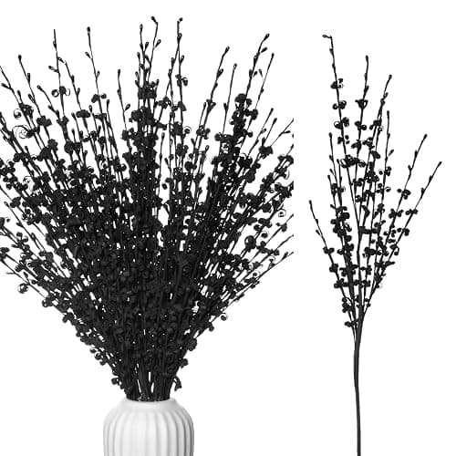 Wootkey 5pcs 29.5" Faux Jasmine Artificial Flowers Tall Black Floral Branches Stem for Home Wedding Vase Filler Anniversary Party DIY Decoration Flowers - Image 1