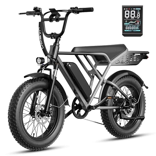 Jasion RetroVolt Electric Bike for Adults,【1500W Peak Motor & 30MPH】 Electric Dirt Bike,Dual Suspension Ebikes for Adults, 20" Fat Tire Ebike with 48V 13Ah Battery, UL 2849 Tested - Image 1