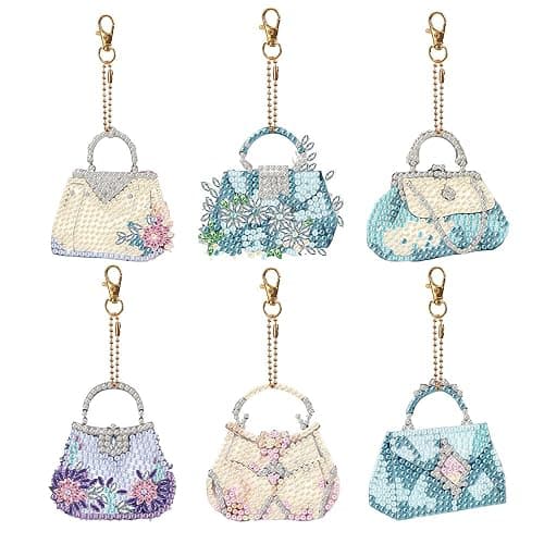 NDNXYXGS 6 Pcs Diamond Painting Keychain Kits Double Sided Diamond Art Ornament for Adults Beginners Decoration DIY Keyrings - Image 1
