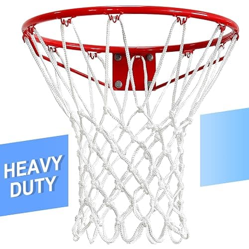 LAO XUE Basketball Net Outdoor,(7.16 oz) 12 Loops Professional Heavy Duty Basketball Net Replacement,All Weather Anti Whip, Suitable for Outdoor Standard 12 Loops Basketball Hoop - Image 1