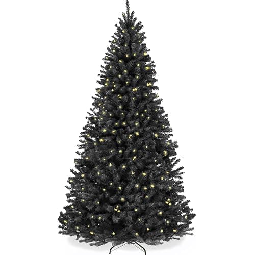 Best Choice Products Artificial Christmas Tree, 6ft Premium Pre-Lit Realistic Spruce Holiday Décor w/Dense Branches, Metal Base - Black Spruce - Image 1