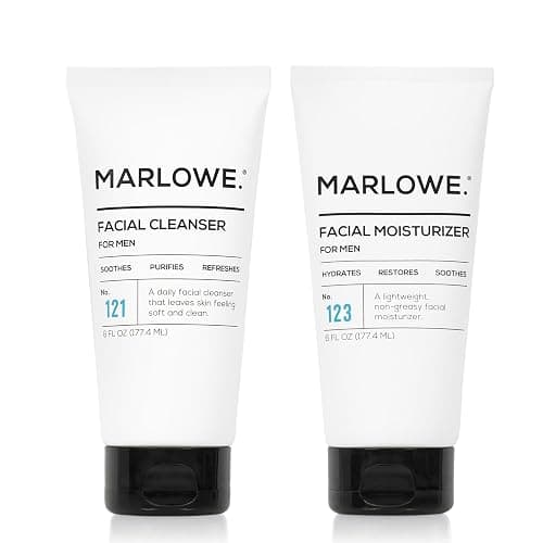 MARLOWE. No. 121 Men's Facial Cleanser and MARLOWE. No. 123 Men's Facial Moisturizer |Daily Face Wash and Lightweight Face Cream | Light Fresh Scent | Natural Ingredients - Image 1