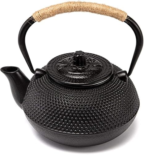 suyika Japanese Tetsubin Cast Iron Teapot Tea Kettle pot with Stainless Steel Infuser for Stovetop Safe Coated with Enameled Interior 30 oz/900 ml - Image 1