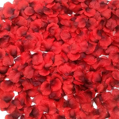 CODE FLORIST 2200 PCS Dark-Red Silk Rose Petals for Romantic Night,Wedding,Proposal Anniversary Flower Decorations - Image 1